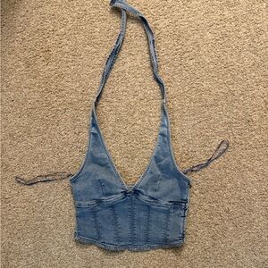 Garage Light Blue Denim Top